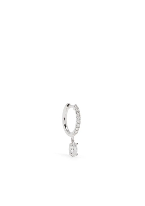 Anita Ko 18kt white gold diamond drop single hoop earring - Silver