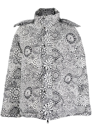 10 CORSO COMO abstract-print hooded puffer jacket - White