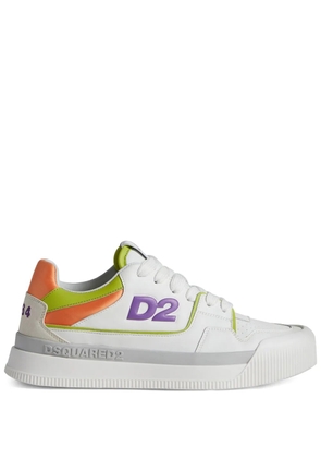 DSQUARED2 logo-embossed leather sneakers - White