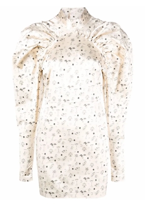 ROTATE BIRGER CHRISTENSEN Kim puff-sleeve dress - Neutrals