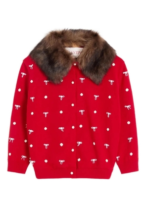 Valentino Garavani embellished wool cardigan - Red