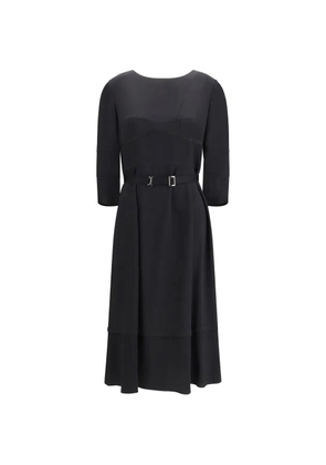 Prada belted-waist midi dress - Black
