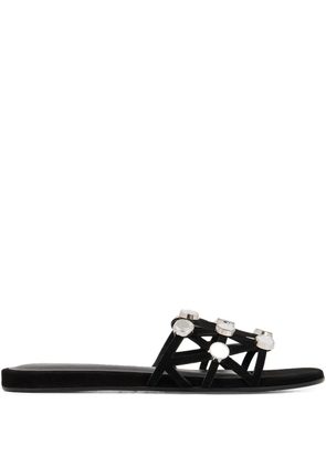 The Attico grid studded flats - Black