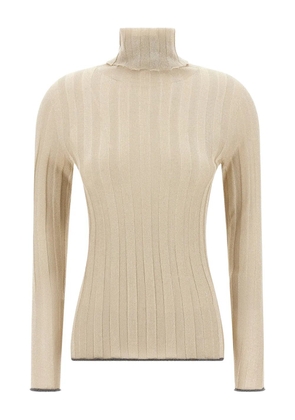 Fabiana Filippi ribbed turtleneck top - Neutrals