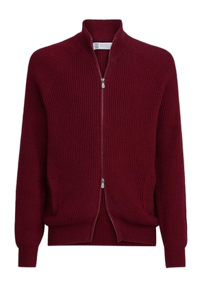 Brunello Cucinelli raglan-sleeves zip cardigan - Red