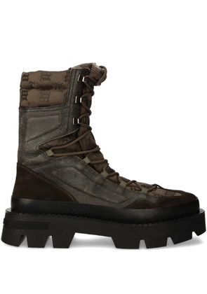 MISBHV logo-print lace-up boots - Brown