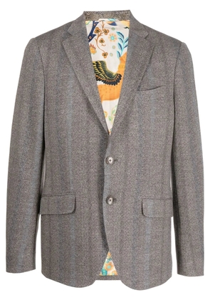 ETRO herringbone tonal striped blazer - Neutrals