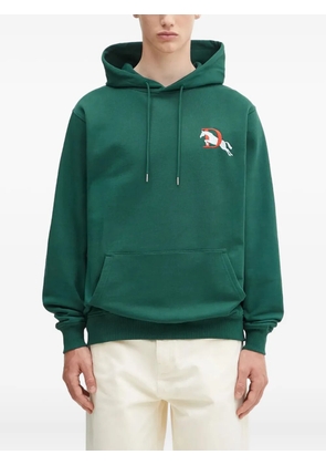 Drôle De Monsieur horse-embroidered hoodie - Green