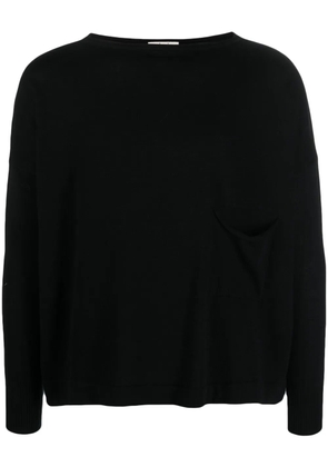 Ma'ry'ya fine-knit cotton sweatshirt - Black