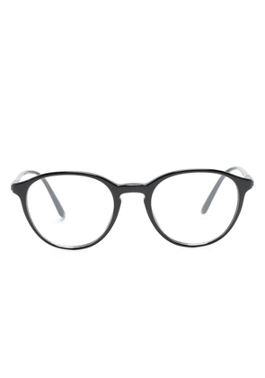 Giorgio Armani logo-print round-frame glasses - Black