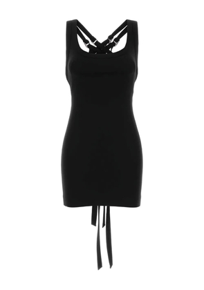 The Attico crossover-strap jersey dress - Black