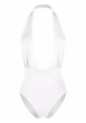La Perla braid-detail halterneck swimsuit - White