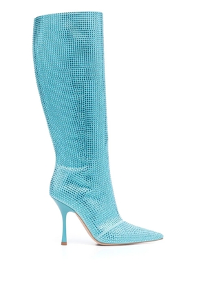 LIU JO crystal-embellished pointed-toe boots - Blue