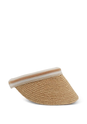 Helen Kaminski Bianca 8 striped raffia visor - Neutrals