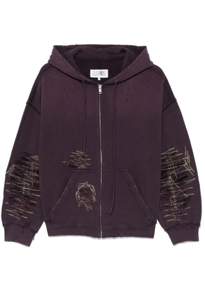 MM6 Maison Margiela distressed hoodie - Purple