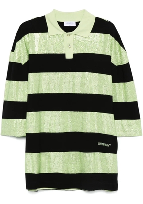 Off-White Crystal Stripes polo shirt - Green
