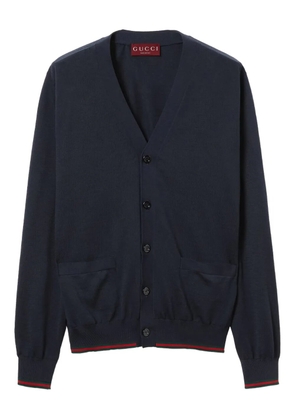 Gucci V-neck long-sleeved cardigan - Blue
