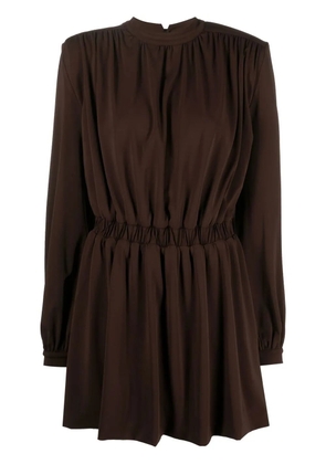 Federica Tosi gathered-detail mini dress - Brown