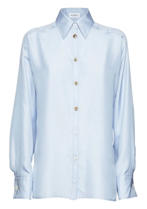 Ferragamo button-front satin shirt - Blue