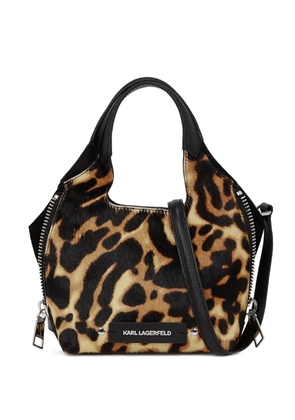 Karl Lagerfeld mini K/Hardware leopard-print tote bag - Brown