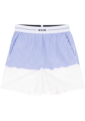 MSGM ombré striped cotton shorts - Blue