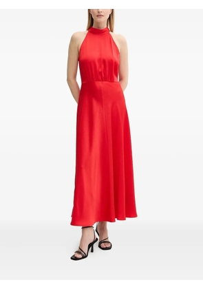 SAMSOE SAMSOE halterneck bow midi party dress - Red