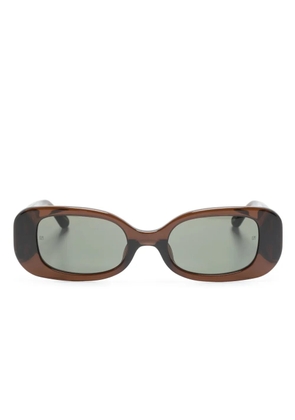 Linda Farrow engraved-logo arm sunglasses - Brown