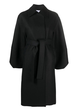 Harris Wharf London tied-waist virgin-wool coat - Black