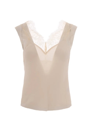 Patrizia Pepe lace-trim blouse - Neutrals