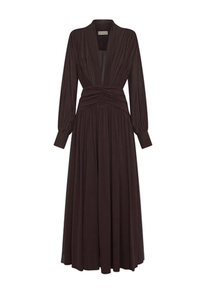 Nicholas Jocelyn V-neck gathered maxi dress - Brown