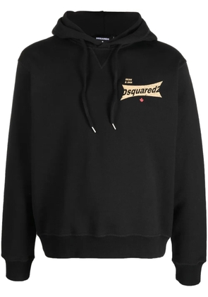 DSQUARED2 logo-print cotton hoodie - Black