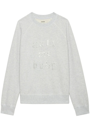 Zadig&Voltaire rhinestone-embellished sweatshirt - Grey
