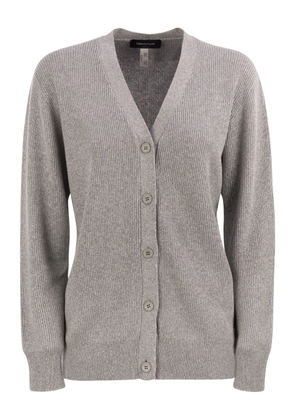 Fabiana Filippi ribbed V-neck cardigan - Grey
