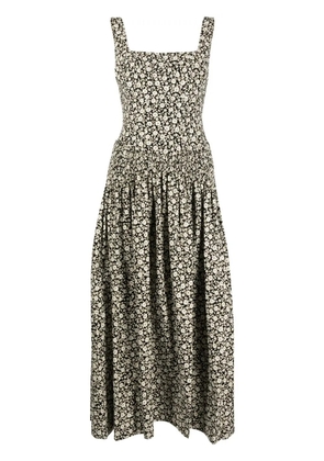 Tory Burch floral-print flared dress - Neutrals