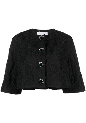 ERDEM textured cropped jacket - Black
