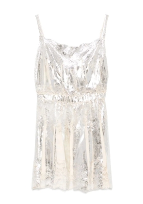 Rabanne metallic-finish top - Neutrals