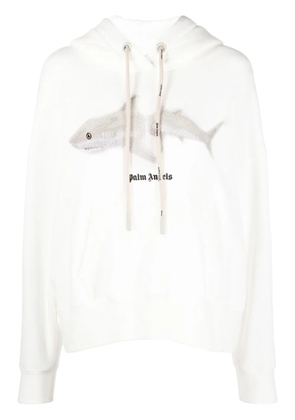Palm Angels graphic-print cotton hoodie - White