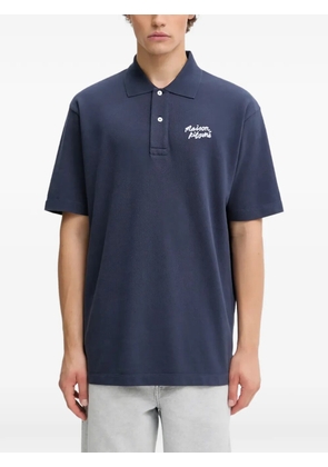 Maison Kitsuné embroidered-logo polo shirt - Blue
