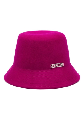 Borsalino logo-plaque felted bucket hat - Pink