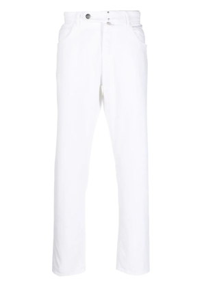 Incotex off-centre button-fastening trousers - White