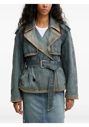 Miss Sixty belted double-breasted denim jacket - Blue