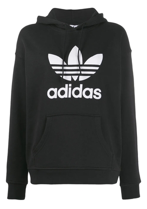 adidas Trefoil logo print hoodie - Black
