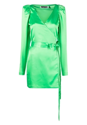 ROTATE BIRGER CHRISTENSEN Bridget satin wrap dress - Green