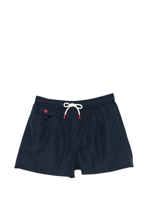 Kiton logo-patch swim shorts - Blue