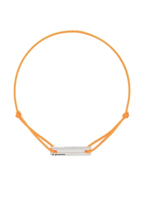 Le Gramme Punched sterling silver cord bracelet - Orange