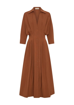 Nicholas Lanae pleated button-front midi dress - Orange