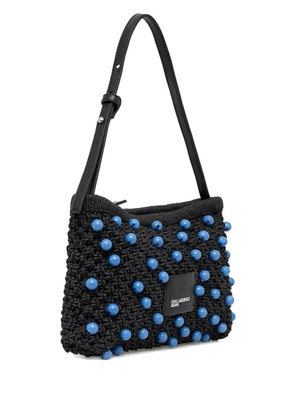 Karl Lagerfeld Jeans beaded-knit shoulder bag - Black