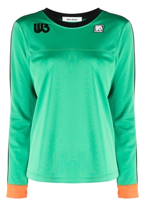 Wales Bonner logo-patch organic-cotton sweatshirt - Green