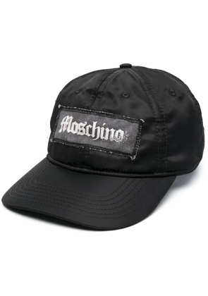 Moschino logo-patch cap - Black