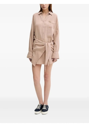 Melissa Odabash tie-detail shirt midi dress - Neutrals